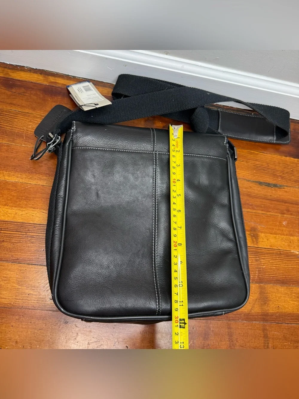 Kenneth Cole Reaction Black Leather Crossbody Messenger Bag
